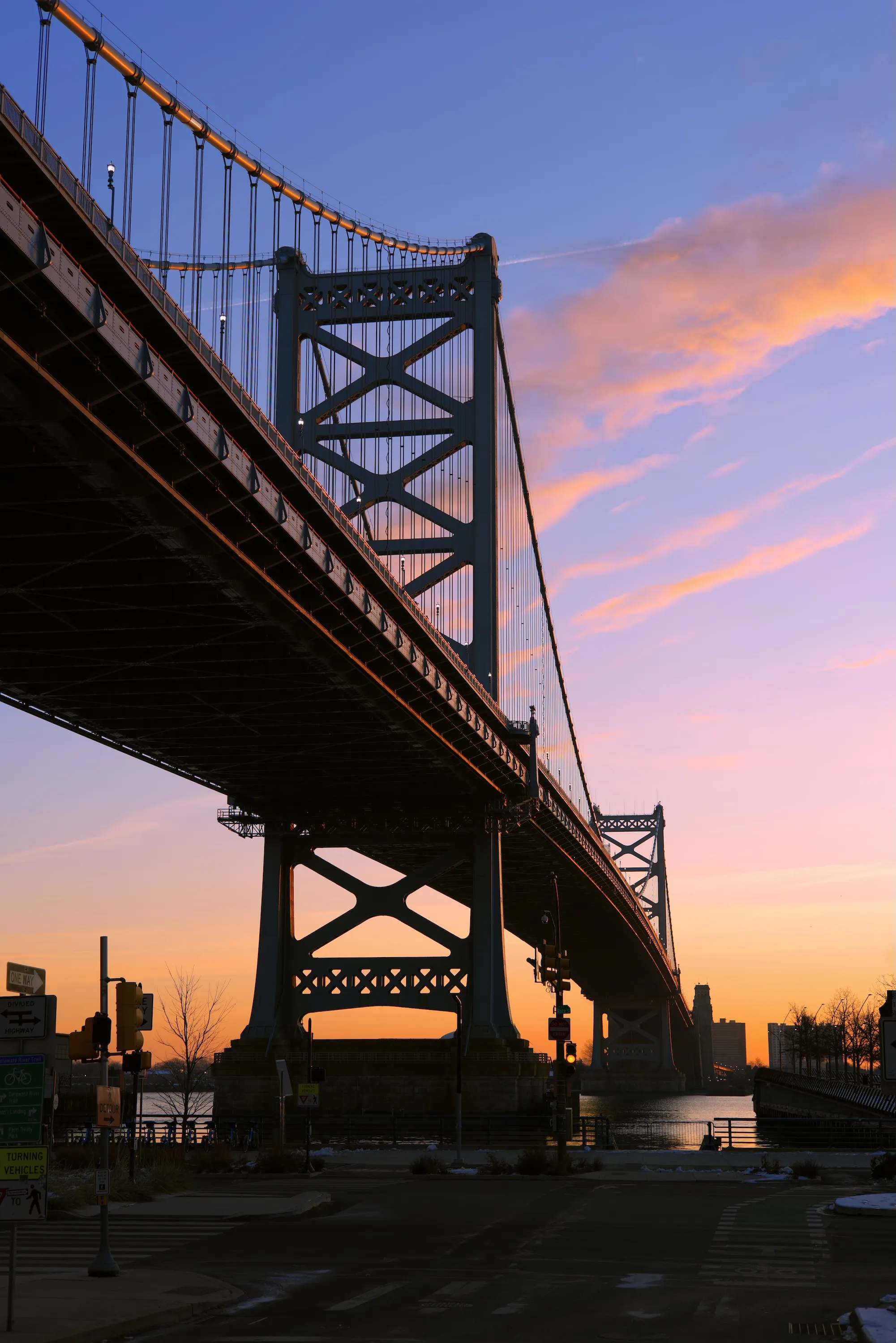 Ben Franklin Bridge at sunrise, Philadelphia