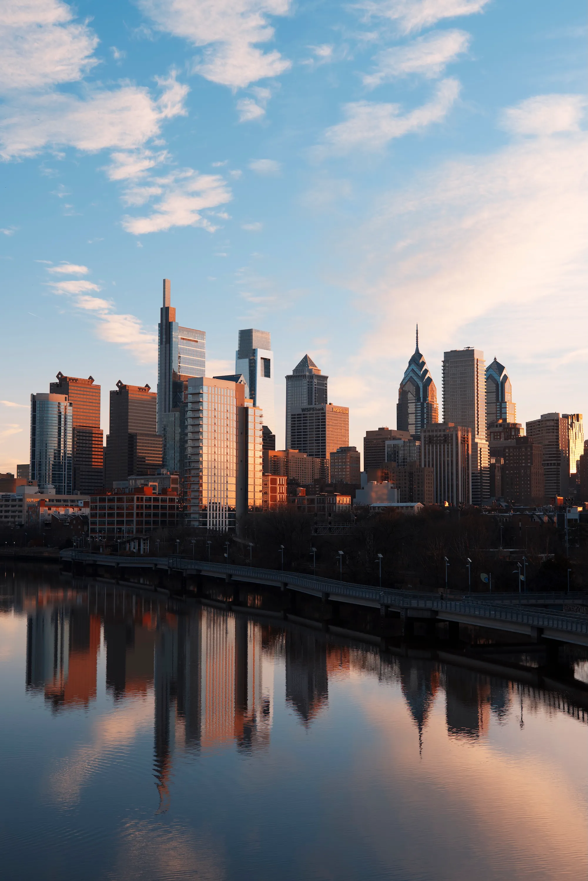 Philadelphia skyline at sunrise